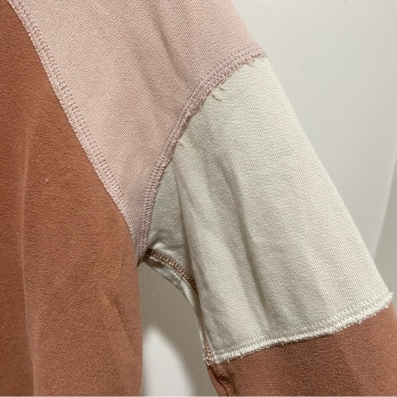 Abercrombie &Fitch boyfriend colorblock hoodie brown pink women’s small - Picture 4 of 5